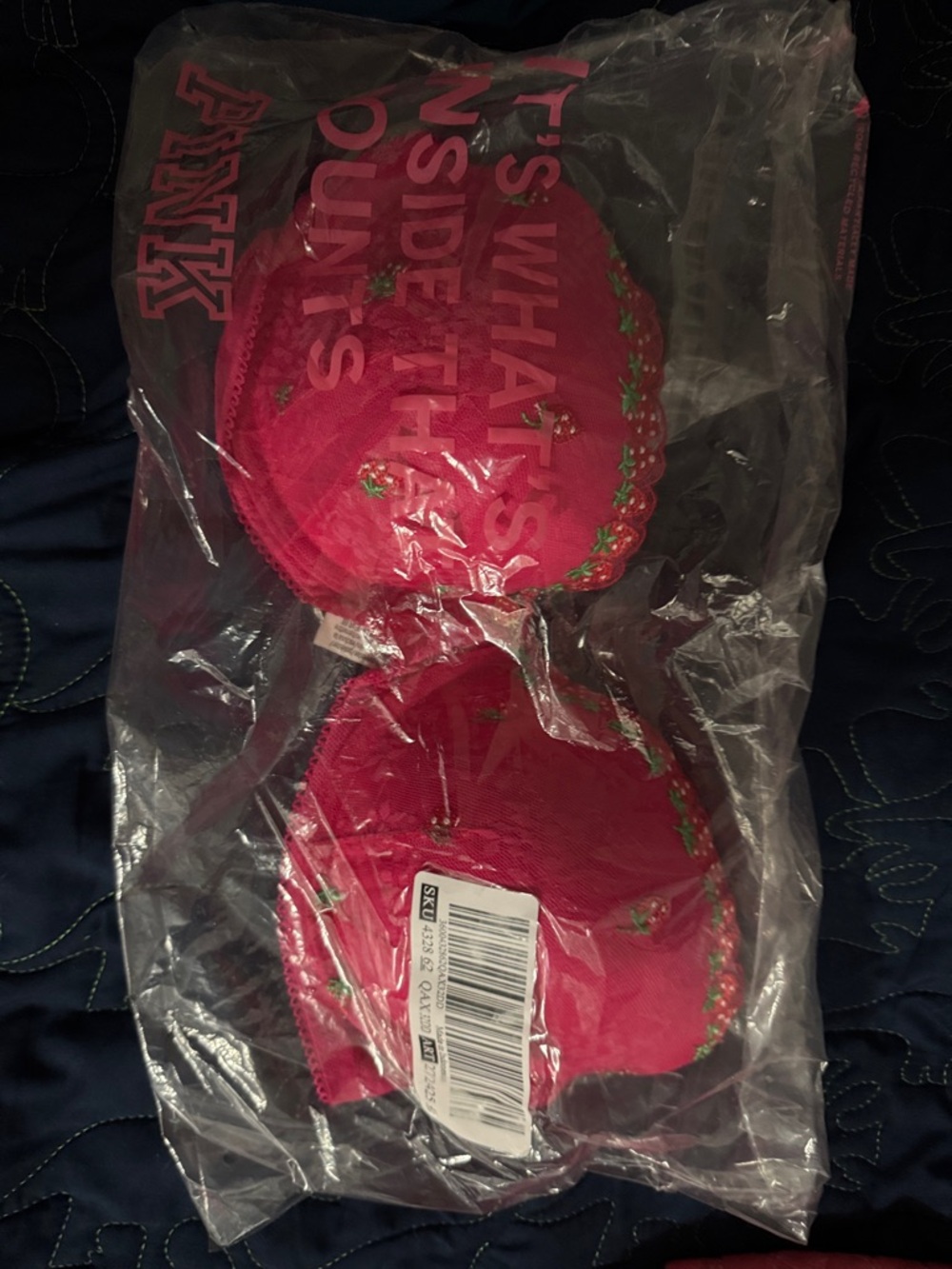PINK Victoria's Secret Hot Pink Embroidered Balconette Bra - Picture 4 of 5